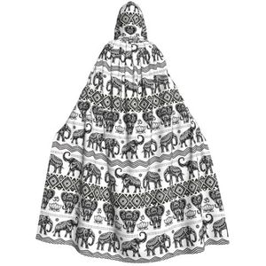 NEZIH Boheemse olifant patroon capuchon mantel voor volwassenen, carnaval heks cosplay gewaad kostuum, carnaval feestbenodigdheden, 185 cm
