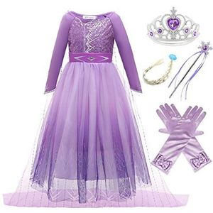 Kosplay ELSA Prinsessen Kostuum Meisjes Ijskoningin Jurk Blauw voor Kerstmis Carnaval Party Halloween 3-11 Jaar