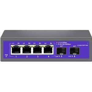 SOEWGAIJI 2.5G Plug and Play Multi-Gigabit Ethernet Network Switch met 2,5 Gbps onbeheerd met 4 poorten (Kleur: EU-stekker)