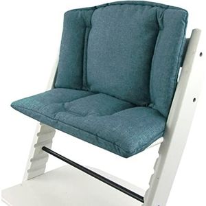 Bambiniwelt Vervangende overtrek, zitkussen, kussenset, stoelverkleiner, compatibel met STOKKE Tripp Trapp voor hoge stoel, kinderstoel, gemêleerd turquoise