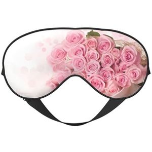Roze roos 3 afdrukken zacht oogmasker, dubbelzijdige zachte oogbedekking voor slaap, reizen, yoga, verstelbare riem, blokkeert licht