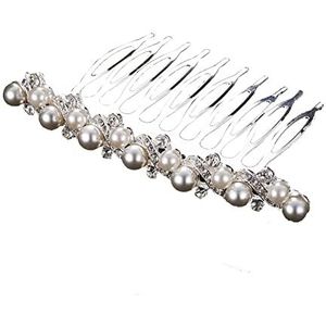 1Pc Zilveren Legering Parel Kristal Haar Kam Insert Hollow Insert Kam Hoofddeksels Voor Meisjes Vrouwen Bruids Haar Schoonheid Decoratie Accessoires