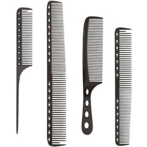 4pack/lot Ergonomische Handvat Voor Meer Comfortabele Haar Kammen Ervaring Comfortabel Om Metalen Haar Snijkam, Glanzend Zwart vast te houden