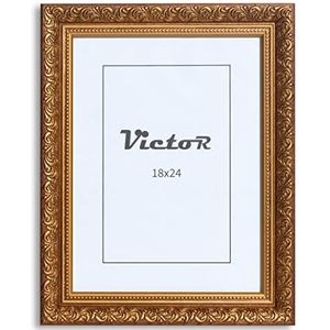 Victor Vintage Fotolijst “Rubens” in 18x24 cm Bruin Goud - Staaf: 30x20mm - Echt Glas - Fotolijst Barok - Antiek - Fotolijst 18x24 Vintage