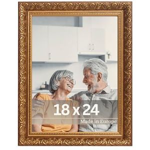 FRAMO Barok Fotolijst 38 x 52 cm van massief hout | Oud-zilver | Kleur