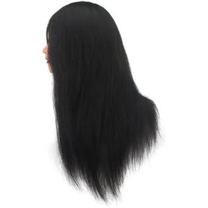 Haarstylingmodelhoofd, 100% echt haar. Een hoofd dat gekruld, gevlochten, gestreken en geföhnd kan worden(002)
