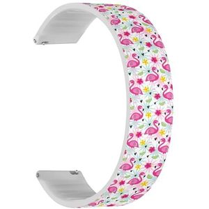 RYANUKA Solo Loop band compatibel met Ticwatch GTH 2 / Pro 3 / Pro 2020 / Pro S/GTX, 22 mm (roze flamingo tropisch), snelsluiting, 22 mm elastisch siliconen bandje, accessoire, Siliconen, Geen