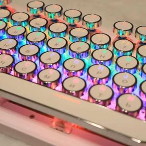 QPSJXN 104 ronde PBT keycaps voor mechanische toetsenborden, compatibel met MX Backlit Design Universal Circular Keycap Set (wit)