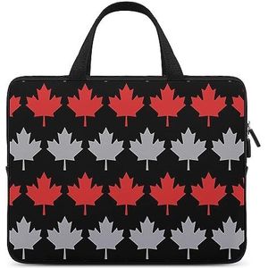 Grijze En Rode Canada Esdoorn Laptop Tas Duurzaam Waterdicht Notebook Draagtas Computer Tas Aktetas 10 inch