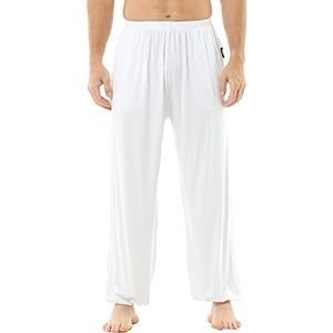 Hoerev Super Zachte Modale Spandex Harem Yoga Pilatesbroek,Wit, S