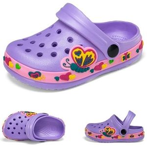 Kids Klompen Tuin Schoenen Leuke Strand Sandalen Zomer Lichtgewicht Zwembad Douche Slippers voor Peuter Jongens Meisjes Paars EU 29
