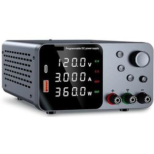 30V 10A Lab Verstelbare DC Voeding Met 4-cijferig LED-scherm Schakelende Gereguleerde DC Bench Voeding Snel Opladen Met Encoder Aanpassing voor laboratorium, test defecte motor, reparatie(TPS1203 Blac