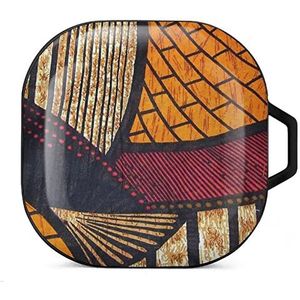 Warm en warm Afrikaanse wax print oordopjes hoesje compatibel met Samsung hard shell beschermhoes zwart-stijl