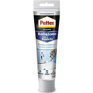 Pattex Siliconen voor badkamers en keukens, schimmel- en waterbestendig, transparant, 50 ml