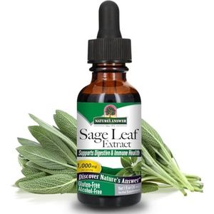 Natures Answer Salie/Salvia Extract 1:1 Alcoholvrij 1000 Mg, 30 Ml, 1 Units