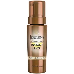 Jergens Natural Glow Instant Sun Sunless Tanning Mousse, Light, 6 Fluid Ounce Jergens