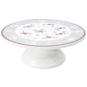 fanquare Roze Roos Porseleinen Taartstandaard, Bloemen Serveerstandaard met Metalen Stangen Goud, Dessertstandaard voor Verjaardag, Bruiloft, Theekransje, Baby Douchen, Feestje