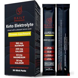 Daily Endurance | Keto-elektrolytenpoeder | mineralen regeneratieverzorging | koolhydraatarm, keto en paleo | suikervrij en veganistisch elektrolytenpoeder | 30 sticks