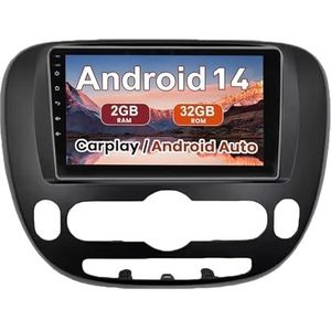 Android 15 Autoradio 9 inch touchscreen voor Kia Soul 2014-2018 Autoradio Navigatie met Carplay met GPS navigatie Bluetooth FM USB Steering Wheel Control(B7 1G+32G)
