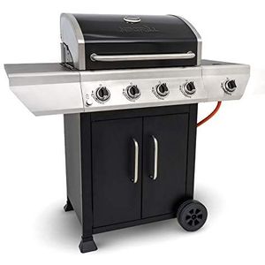 Nexgrill 4B Classic gasbarbecue I 4 + 1 pits gasbarbecue met zijbrander I grillwagen met grillthermometer, zijplank en zijplaat