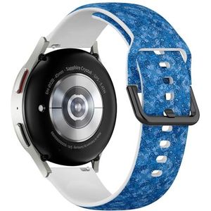 Sportieve zachte band compatibel met Samsung Galaxy Watch 6 / Classic, Galaxy Watch 5 / PRO, Galaxy Watch 4 Classic (blauwe werveling ornament) siliconen armband accessoire