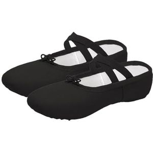 1 Paar Meisjes Ballet Schoenen Canvas Zachte Zool Ballerina Ballet Dans Slippers Kinderen Oefenen Ballerina Schoenen Vrouw Dans Schoenen, Zwart, 41 EU