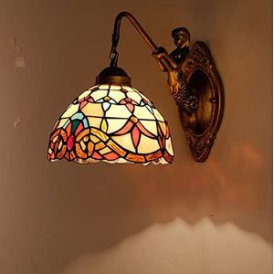 Tiffany Stijl Wandlamp, Creatieve Gekleurde Glazen Wandlamp Voor Verlichting, Handgemaakte Decoratieve Wandlamp, Uniek Ontwerp, Trap, Slaapkamer