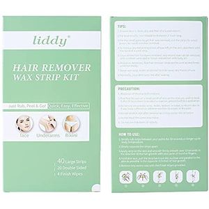 Wax Strips for Hair Removal | 40 Waxing Strips Body Hair Removal | Bikini Wax Strips for Women Men Facial Body Waxing, Plus 4 Calming oil Wipes Gusengo