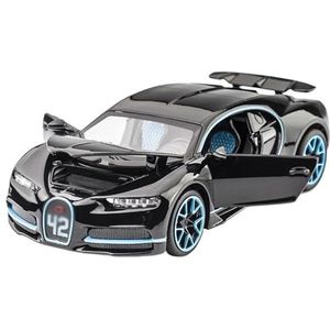 Gegoten lichtmetalen automodel Voor Bugatti 1:32 Sportwagen Metalen Speelgoed Legering Auto Diecasts Speelgoed Voertuigen Auto Model Geluid Model Auto Speelgoed (Color : Black)