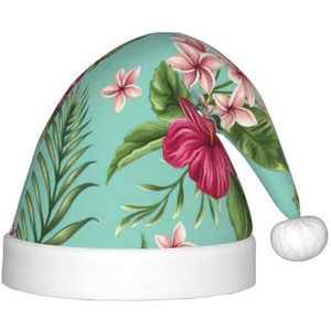 DURAGS Hawaiiaanse tropische bladeren bloemen kinderen pluche kersthoed vakantie decoratieve hoed, ideaal voor feesten en podiumoptredens