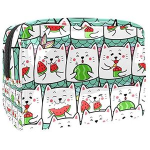 Watermeloen Slices Print Make-up Bag Rits Pouch Reizen Cosmetische Organizer voor Vrouwen en Meisjes