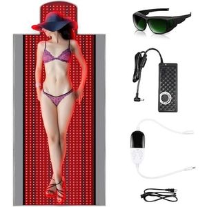 Rood licht therapie mat voor het hele lichaam - 71 × 34 inch hele lichaam rood licht therapie mat, rood licht therapie deken rood, 660nm rood licht 850nm nabij infrarood therapie mat