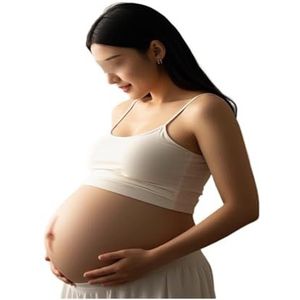 Nep zwangerschapsbuik, realistische zwangerschapsbuik voor op het podium en in films - zachte siliconen, verstelbare pasvorm, natuurlijke huidskleur, maten S tot 3XL