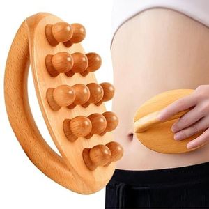 Houten massageborstel - houten Guasha Tools Massager Roller | Lichaamsvormende Borstel Handheld Houten Massager voor Jeukende Huidverlichting