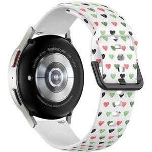 Sportieve zachte band compatibel met Samsung Galaxy Watch 6 / Classic, Galaxy Watch 5 / PRO, Galaxy Watch 4 Classic (Funny Hearts 2) siliconen armband accessoire