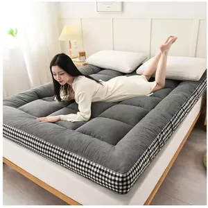 Japanse opvouwbare futon vloermatras twin Koreaanse tatami-matras topper japanse slaapmatten voor vloer Roll Up Student Matras tatami mat Draagbaar logeerbed op de vloer,Grijs,180x200cm(71 * 79in