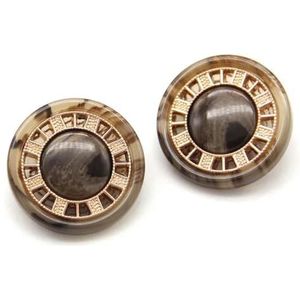 Breiknopen, Diverse Knoppen pin, 25mm Vintage Hoorn Patroon Goud Metaal Naaiknopen for Kleding Jas Windjack Decoratieve DIY Ambachten Accessoires(Color:Brown,Size:18mm 6pcs)