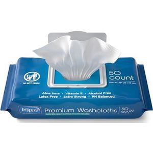 Vochtige doekjes voor volwassenen, extra grote doekjes voor incontinentie en reiniging - 20 x 30 cm, 50 stuks