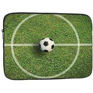 Groen gras voetbal Laptop Sleeve Case Mode Lichtgewicht Notebook Computer Tas Shockproof Laptop Case Cover Aktetas Draagtas voor Vrouwen Mannen 10 inch