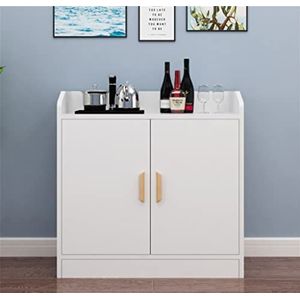 KCUZO Ronde Hoek Pantry Kast Zet Emmer Multifunctionele Opbergkast Met Deur Eetkamer Bijzettafel Dressoir(White)