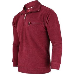 Soltice Sweatshirt met lange mouwen voor heren met borstzakken, poloshirts, winter-gebreide trui van katoenmix (M tot 3XL), [M1] Bordeaux Ss, XXL