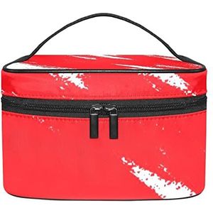 Make-up Organizer Bag, Travel Makeup Bag Organizer Case Draagbare Cosmetische Tas voor Vrouwen en Meisjes Toiletartikelen Rood, Meerkleurig, 22.5x15x13.8cm/8.9x5.9x5.4in