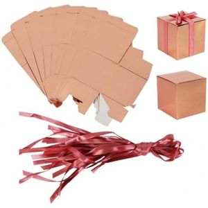 Kubus Bruiloft Gunst Dozen 10 Stks/set Snoep Chocolade Geschenkdozen met Linten Dozen voor Baby Shower Verjaardagsfeestartikelen