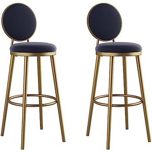 Barkruk Barstoelen Barkrukken Van Fluweel, Set Van 2, Moderne Barkruk, Barkruk, Toonbankhoogte, Met Rugleuning En Voetensteun Voor Eetkamer Barkrukken Keukenstoelen (Color : F, Size : Sitting Height