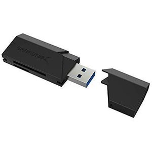 Sabrent - SuperSpeed 2-Slot USB 3.0 Flash Geheugenkaartlezer - Zwart - Ondersteunt SD, SDHC, SDXC