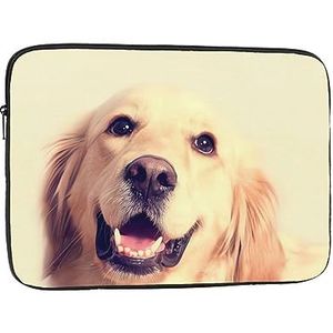 Mooie Gouden Hond Print Laptop Sleeve Case Waterdichte schokbestendige Computer Cover Tas voor Vrouwen Mannen