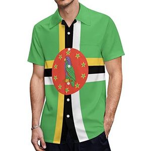 Dominicaanse vlag heren Hawaiiaanse shirts korte mouw casual shirt button down vakantie strand shirts 4XL