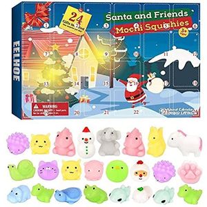 Rvtkak Squishy adventskalender, 2021 kerstadventskalender, 24 dagen aftelkalender blinde doos, herbruikbare adventskalender, verlichten stressspeelgoed, educatief speelgoed cadeau voor kinderen volwassenen