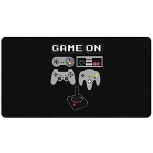 Game On Retro Video Game Controller Print Bureau Pad Protector Muismatten Kantoor Tafel Mat Grote Muismat Antislip Laptop Pad