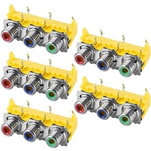 XYWHPGV PCB Panel Mount Triple RCA Socket Vrouwelijke Jack Audio Video AV Connector Rood Blauw Groen 5 Stks(0f986 b0844 d456a 8cf32 54159 f0bd2